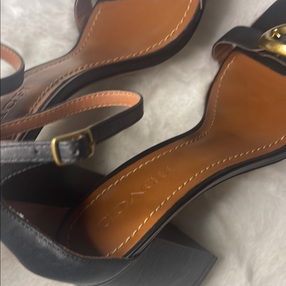 Coach Black and Brown Leather Heels Size 10 - Picture 10 of 11